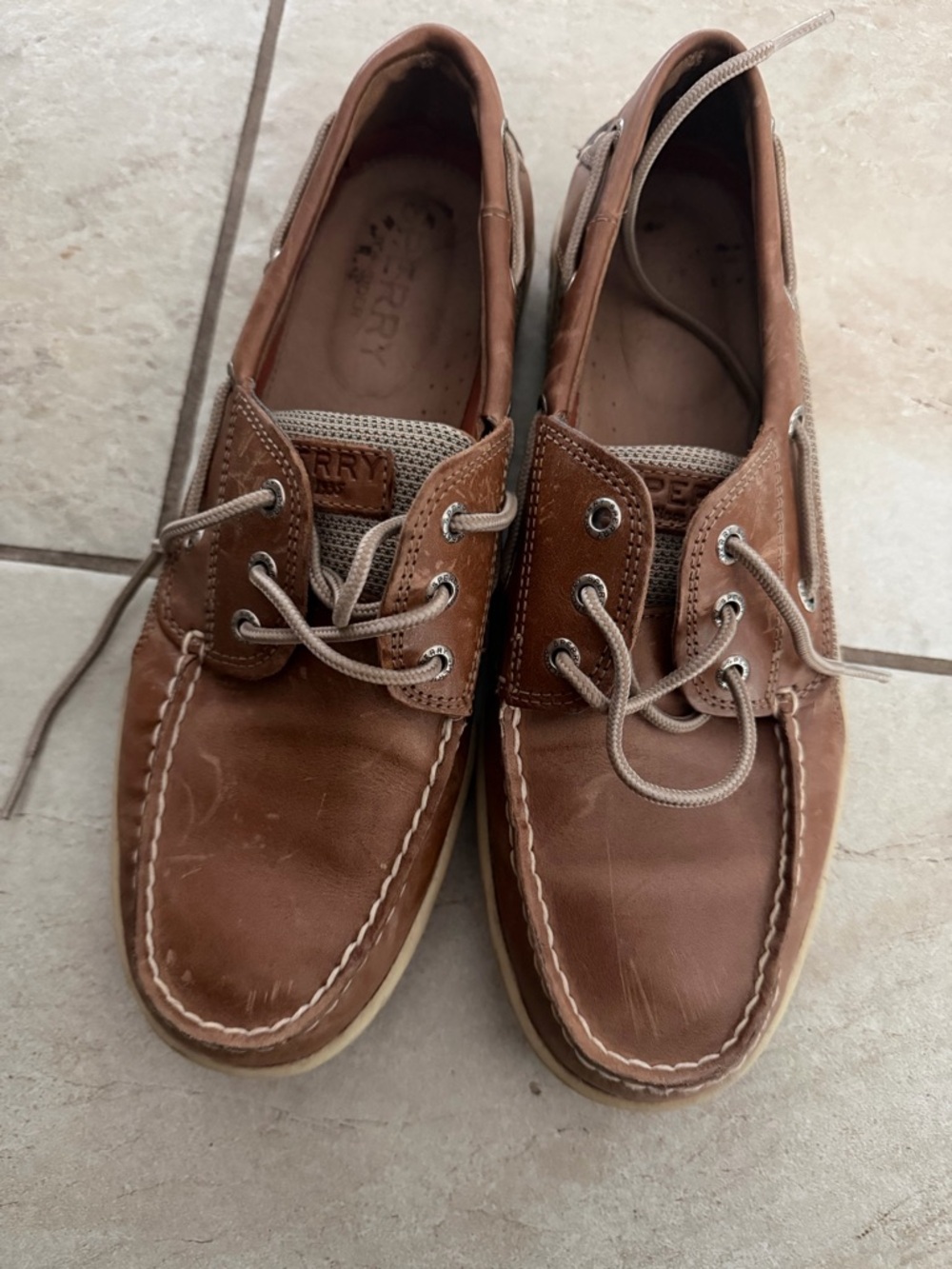 Sperry Brown Leather Hand-Sewn Moccasin Boat Shoes